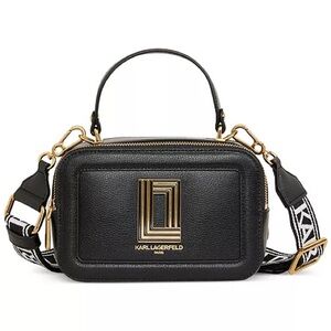 Karl Lagerfeld Black and Gold Crossbody Bag